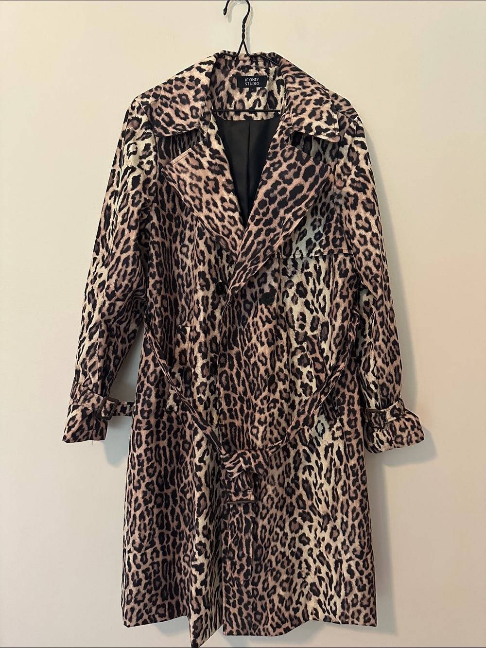 Only Leopard Print Rain Trench Coat - Brown, Black, Cream